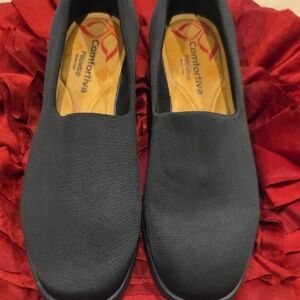 Comfortiva Womens Dana Wedge Black Slip-Ons Sz 11